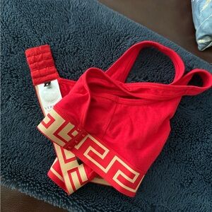Versace Red and Gold Sports Bra